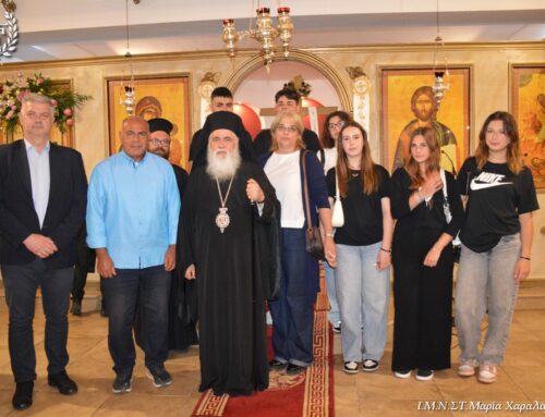 Υποδοχή αποτμήματος ιερού λειψάνου Οσίας Ειρήνης Χρυσοβαλάντου στον Ιερό Ναό Οσίας Ειρήνης Χρυσοβαλάντου Ευκαρπίας