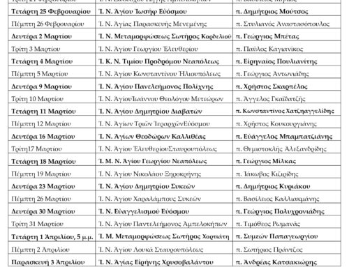 Π Ρ Ο Γ Ρ Α Μ Μ Α   Α Ρ Χ Ι Ε Ρ Α Τ Ι Κ Ω Ν  Ε Υ Χ Ε Λ Α Ι Ω Ν  2 0 2 6